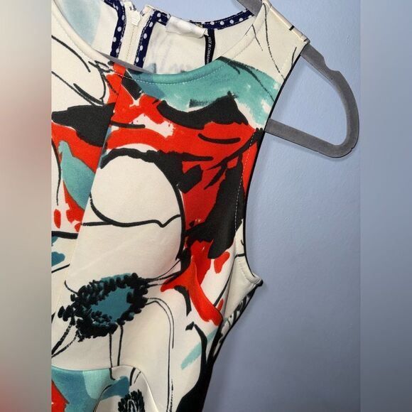 AKEMI + KIN x Anthropologie Pani Peplum Top Floral Sleeveless Scuba Women's S - Picture 3 of 8